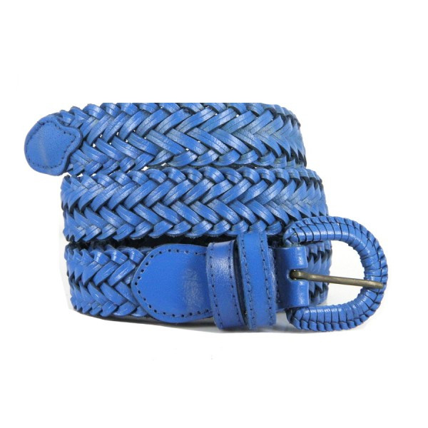 ceinture cuir bleu